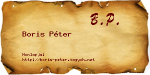 Boris Péter névjegykártya